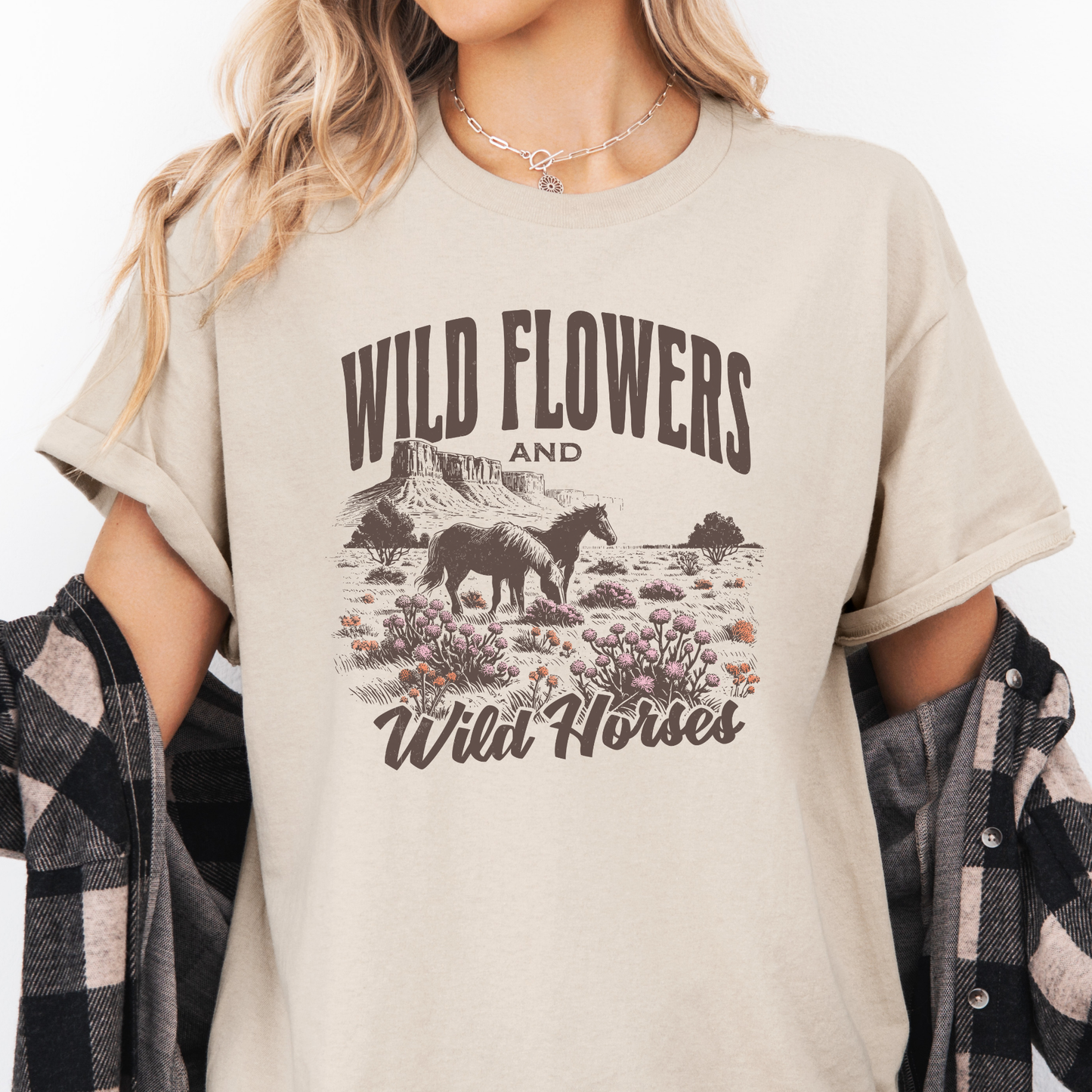 Wild Flowers & Wild Horses | Vintage Cowgirl | T-shirt