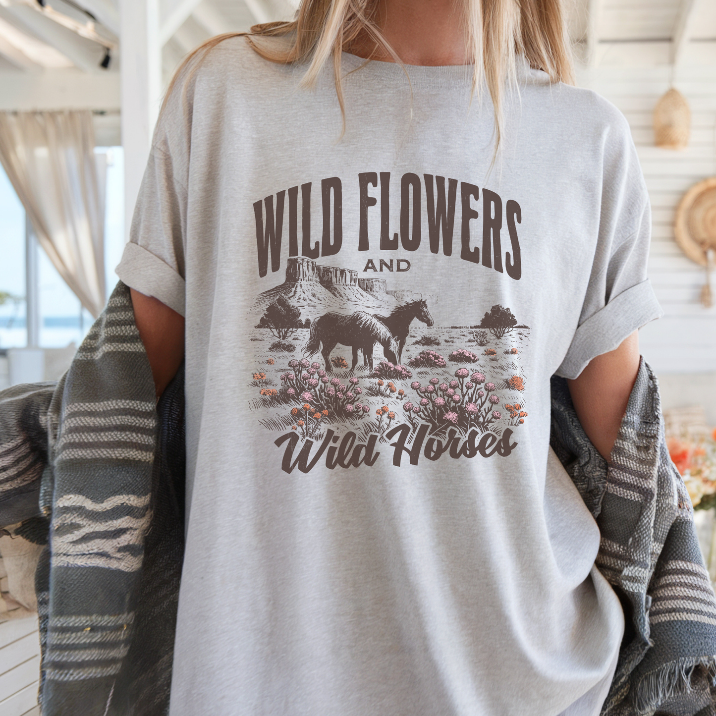 Wild Flowers & Wild Horses | Vintage Cowgirl | T-shirt