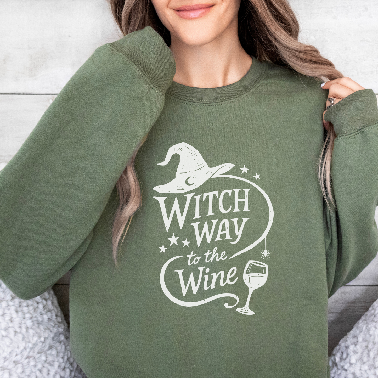 Witch way to the wine? | Halloween | Sweatshirt