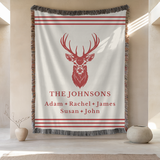 Custom Woven Blanket | Deer | 50'' x 60''