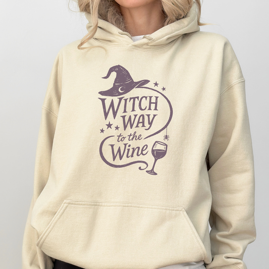 Witch way to the wine? | Halloween | Hoodie