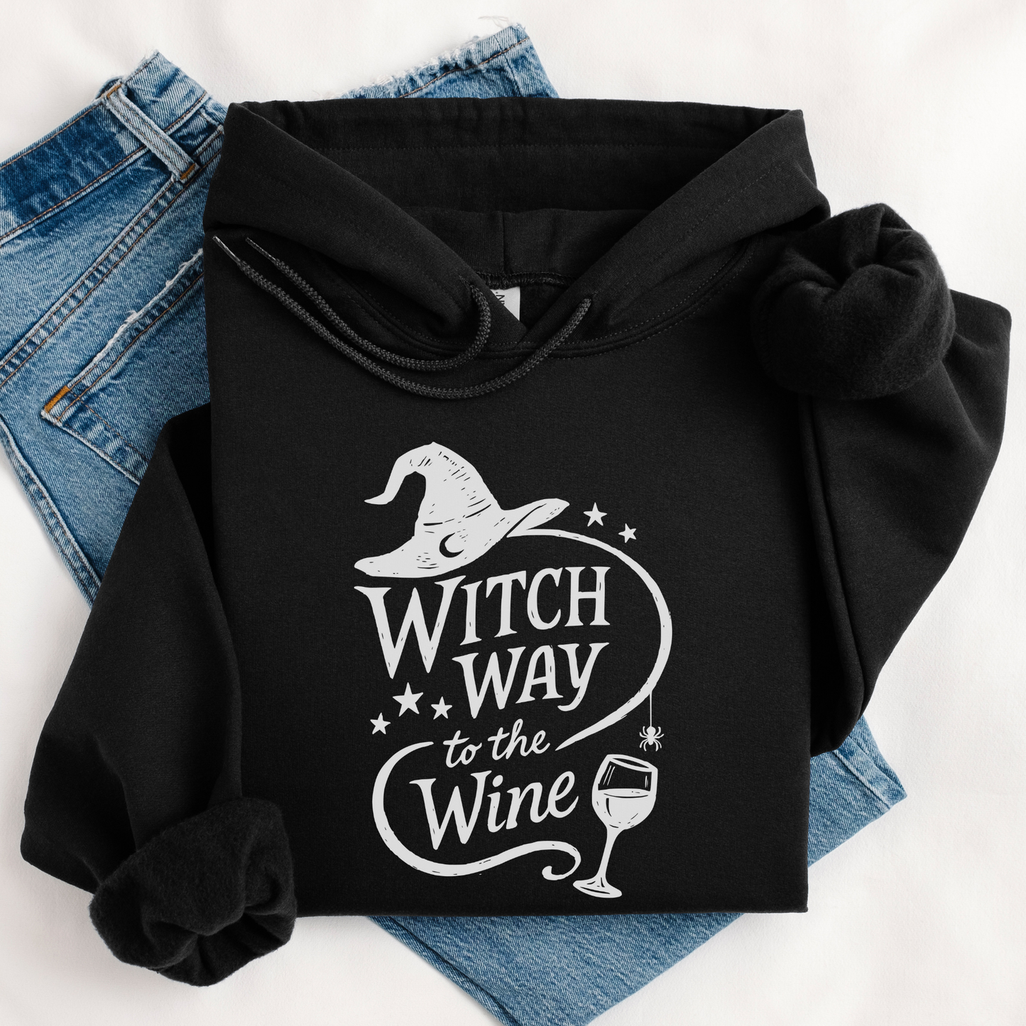 Witch way to the wine? | Halloween | Hoodie