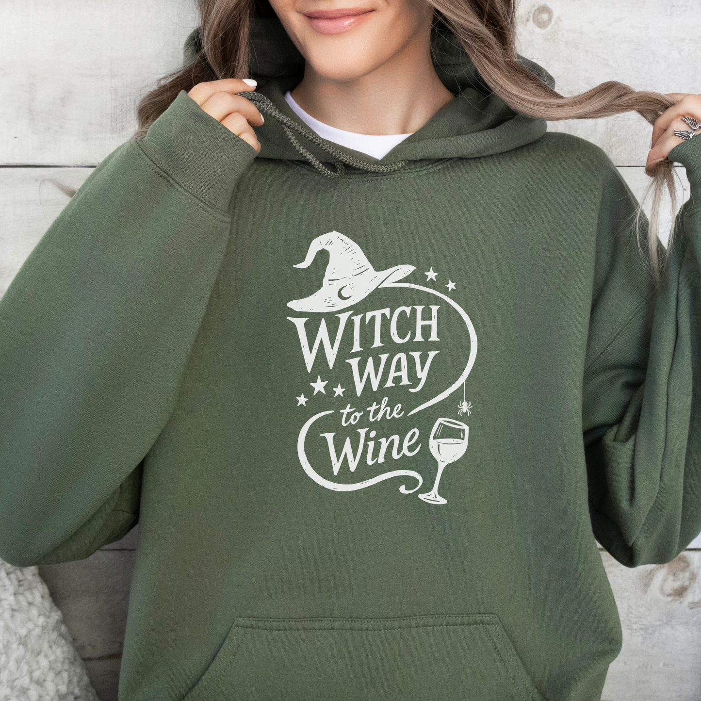 Witch way to the wine? | Halloween | Hoodie
