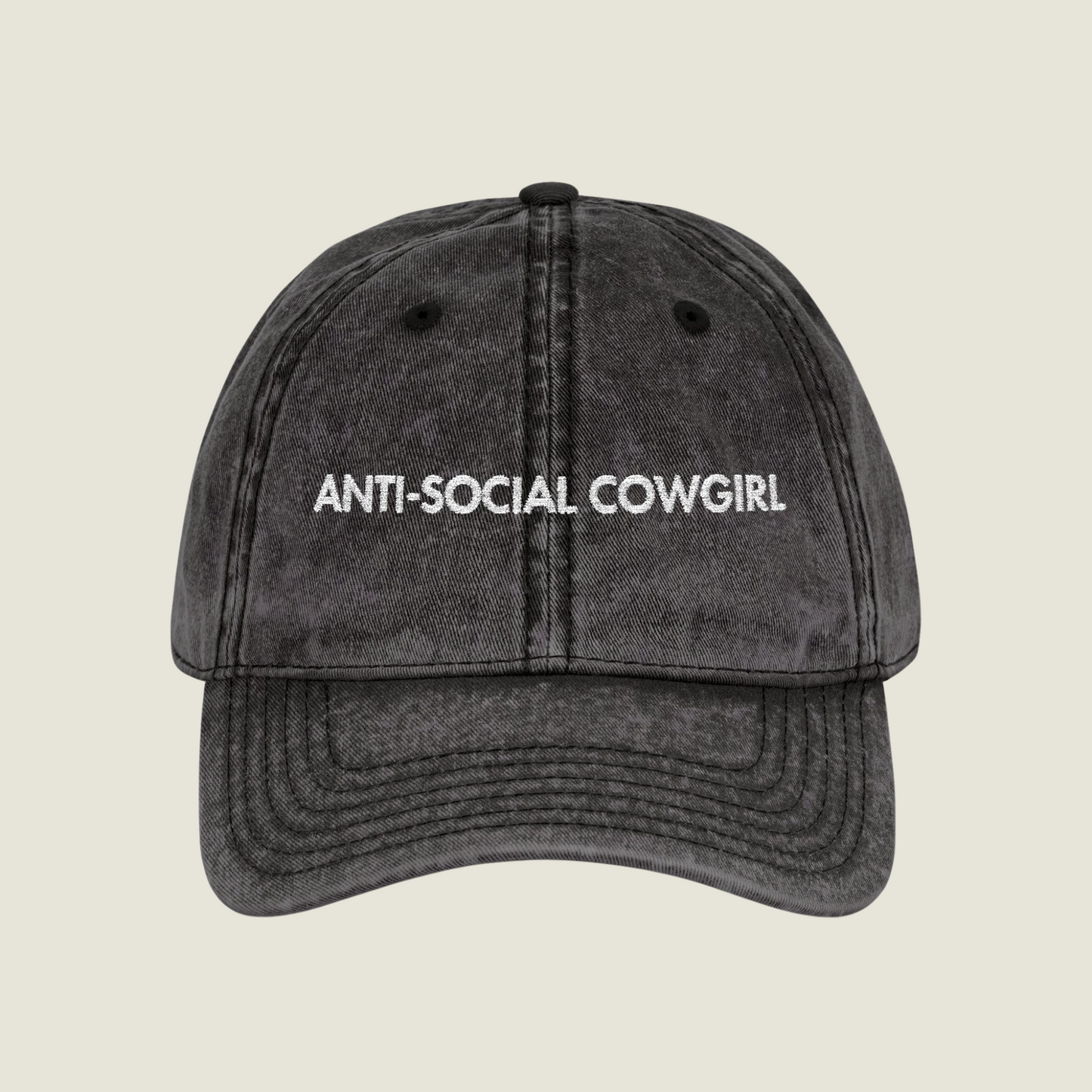 Vintage Embroidery Cap | Anti-Social Cowgirl | Unisex