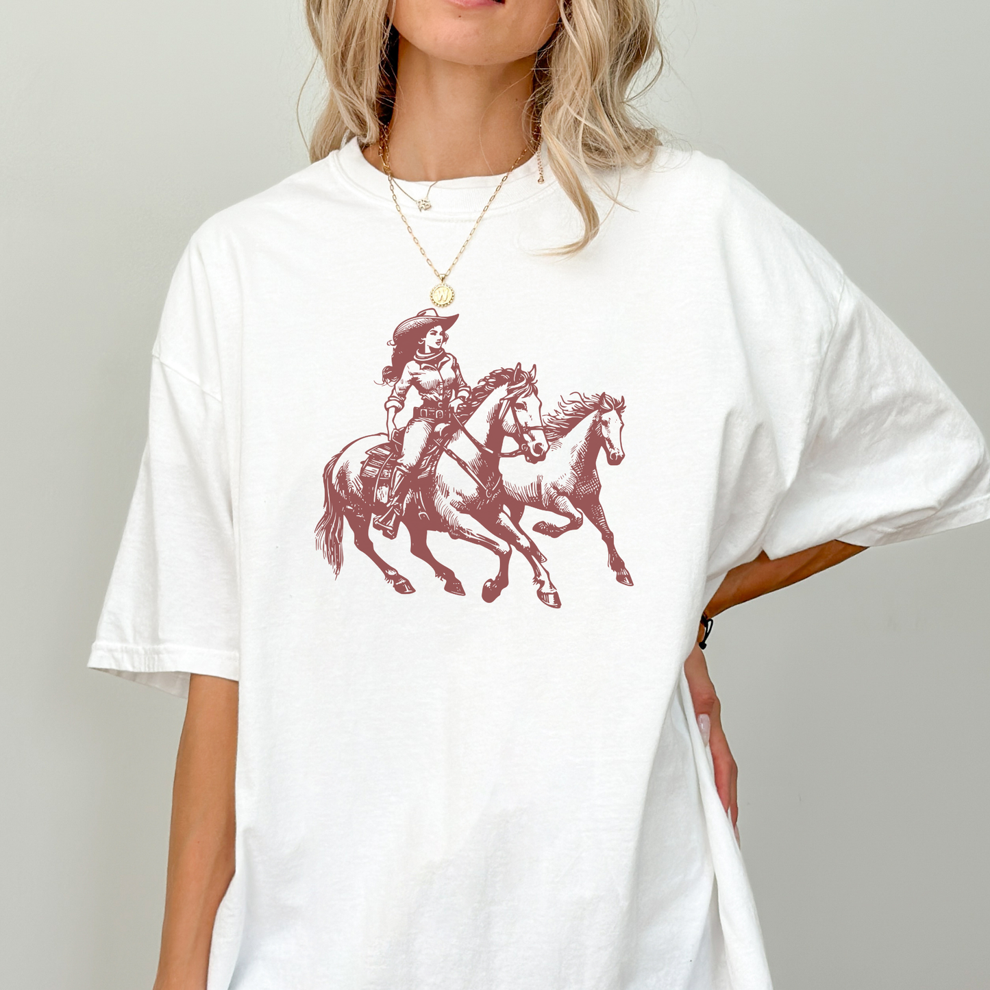Cowgirl & Horses Tee | Vintage Cowgirl | T-shirt