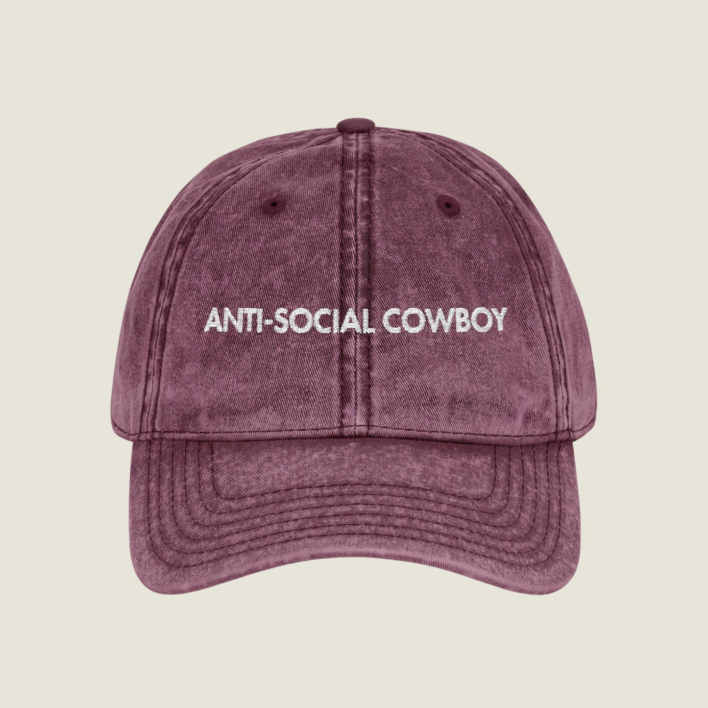 Vintage Embroidery Cap | Anti-Social Cowboy | Unisex