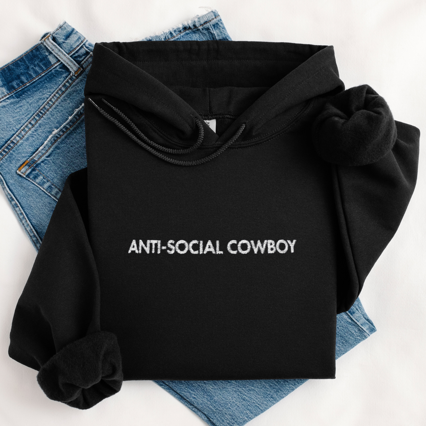 Anti-Social Cowboy | Embroidery Hoodie | Unisex