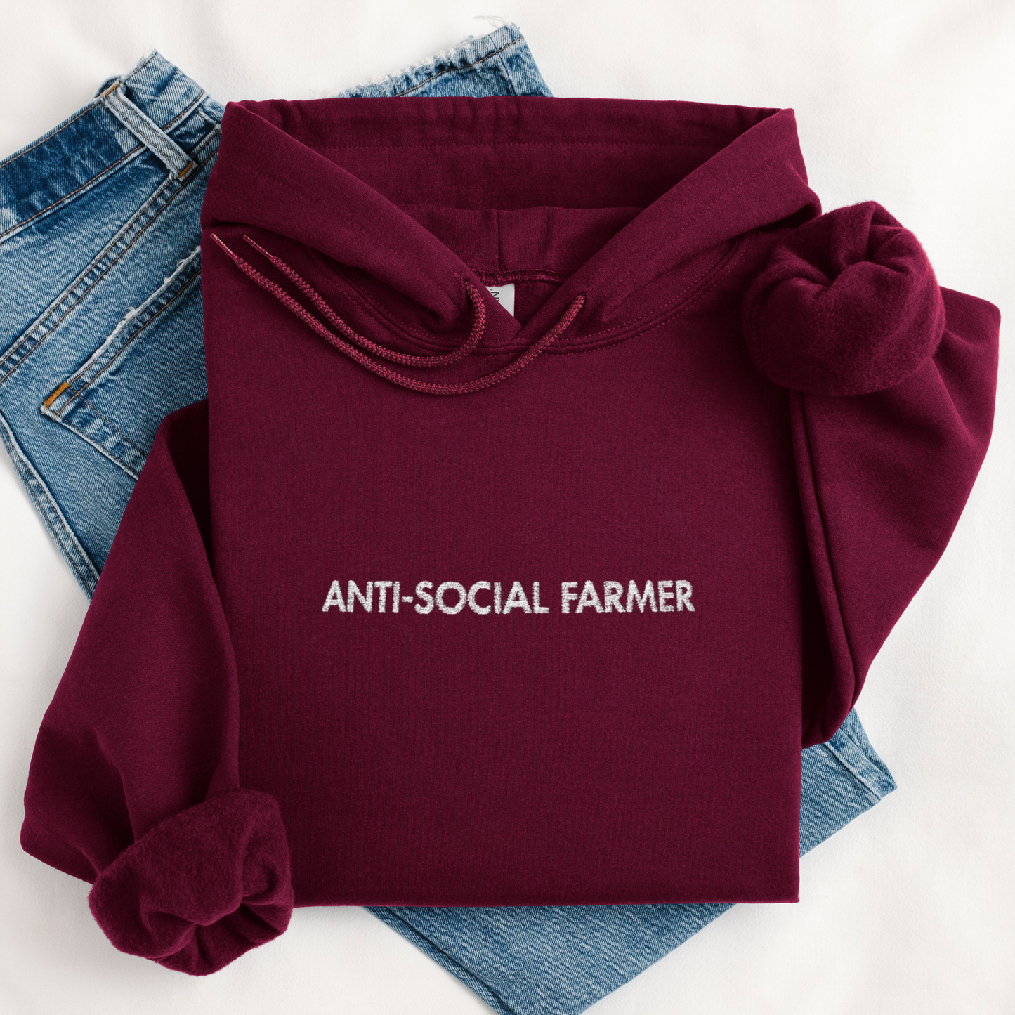 Anti-Social Farmer | Embroidery Hoodie | Unisex
