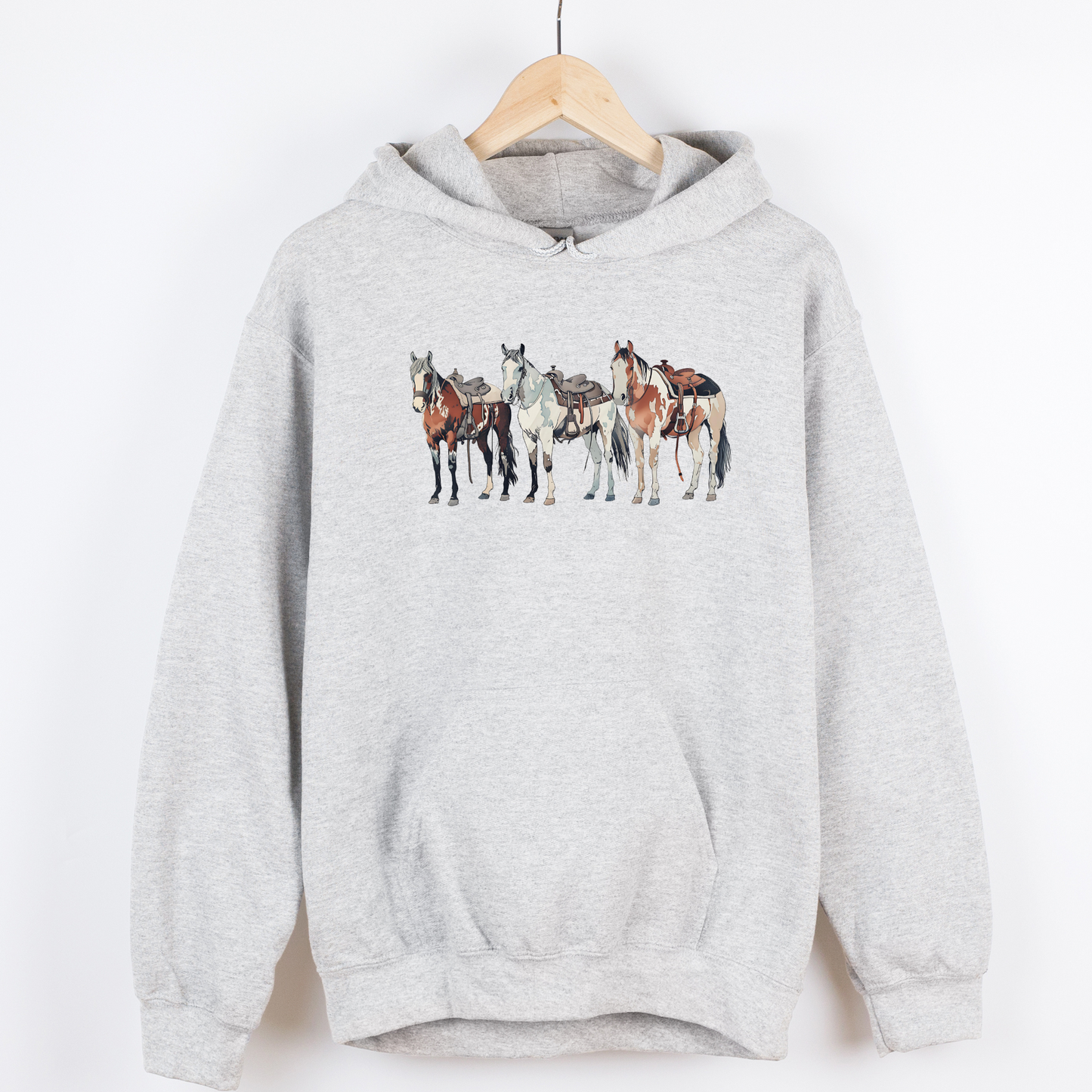 Western Horses Hoodie | Famous Trios | Unisex