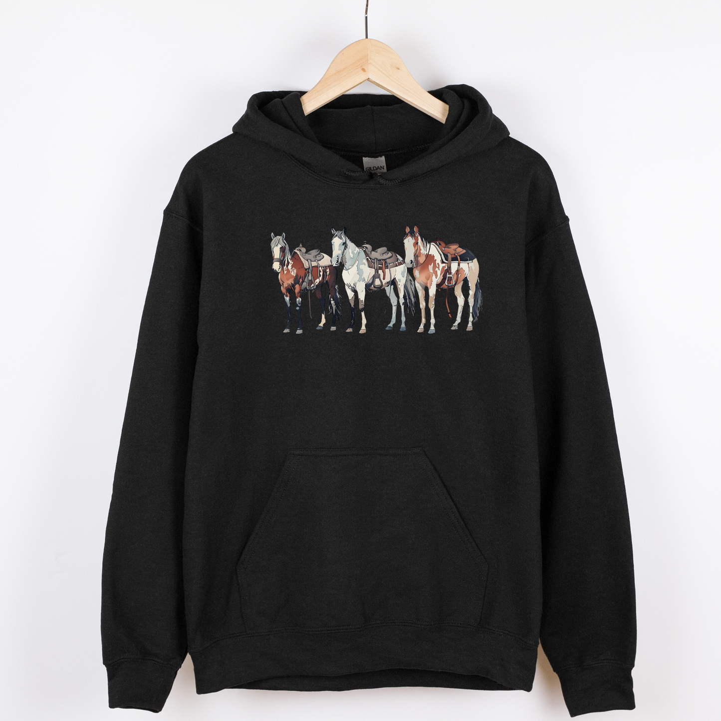 Western Horses Hoodie | Famous Trios | Unisex