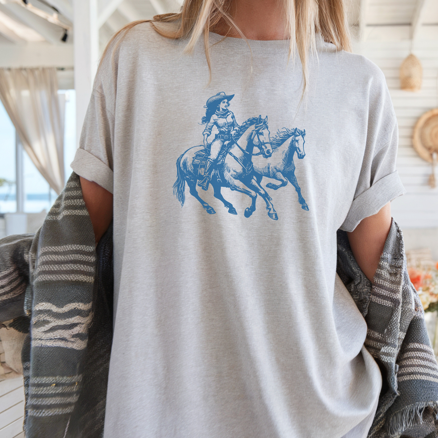 Cowgirl & Horses Tee | Vintage Cowgirl | T-shirt