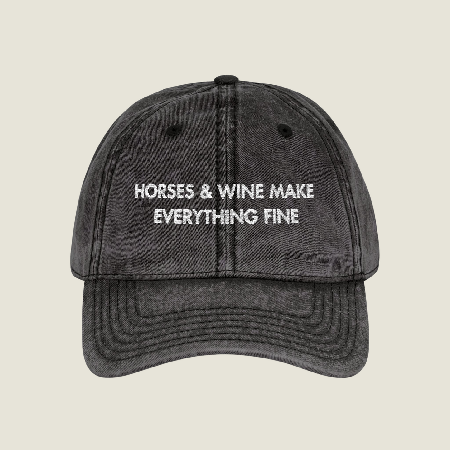 Vintage Embroidery Cap | Horses & Wine | Unisex