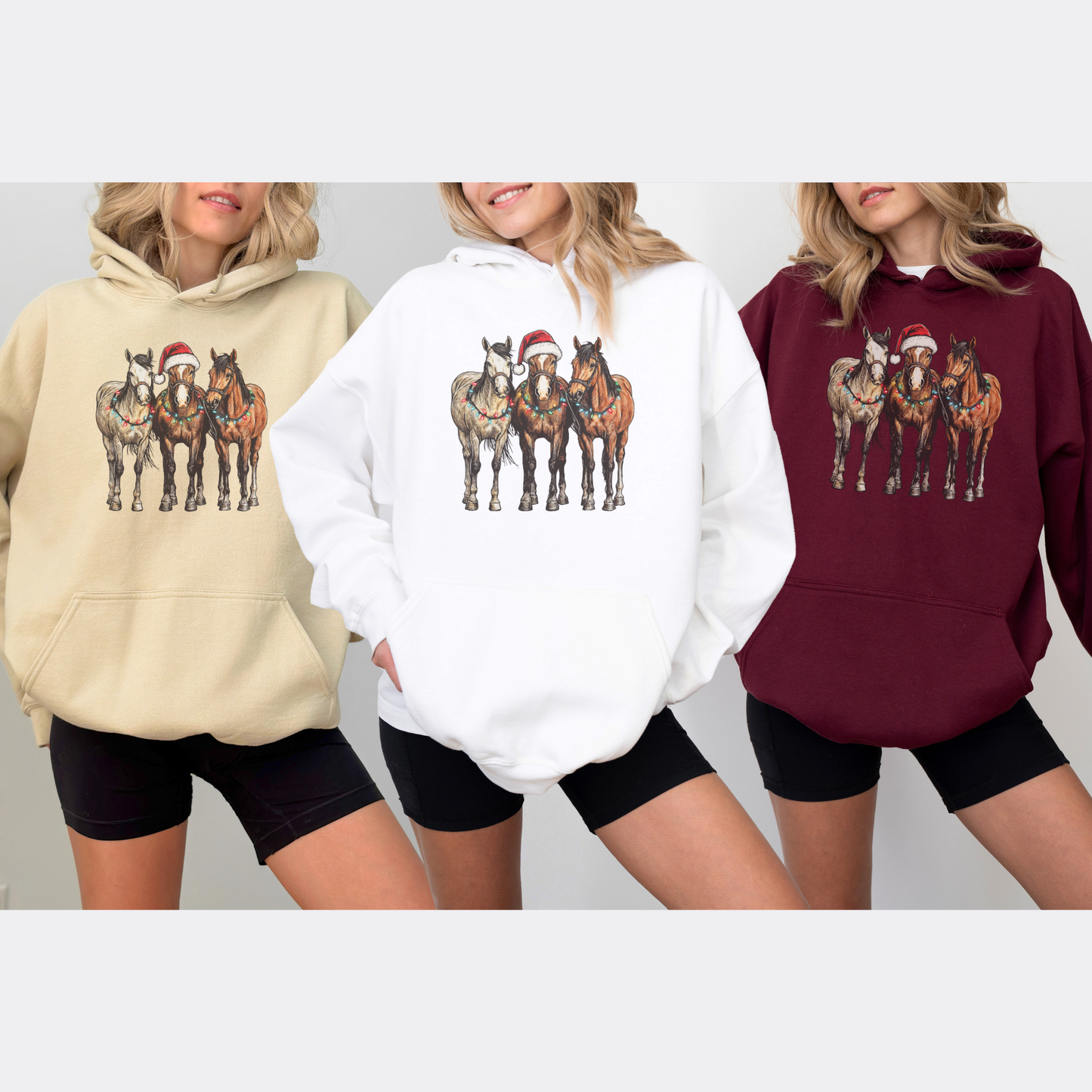 Christmas Horses | Christmas Cowgirl | Hoodie