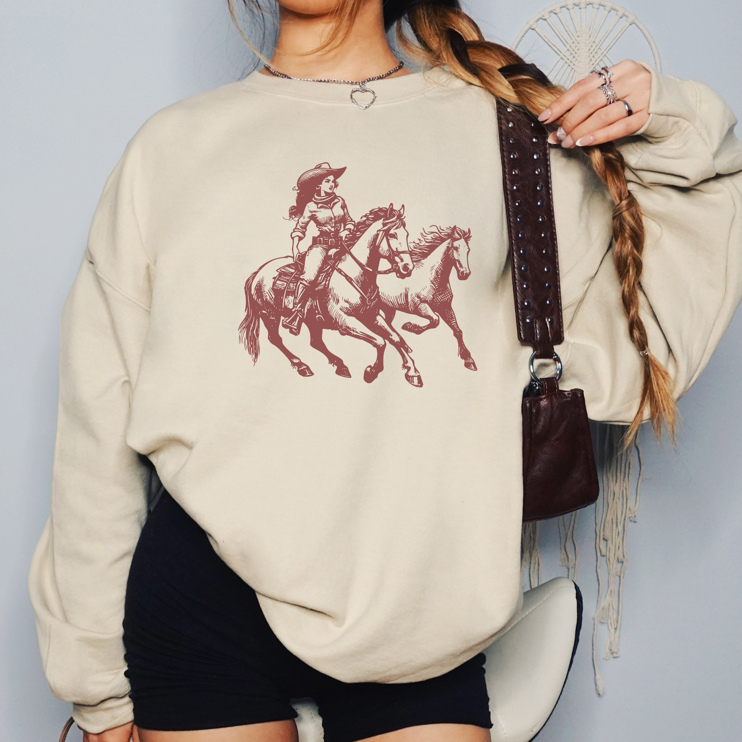 Cowgirl and Horses | Vintage Cowgirl | Sweatshirt