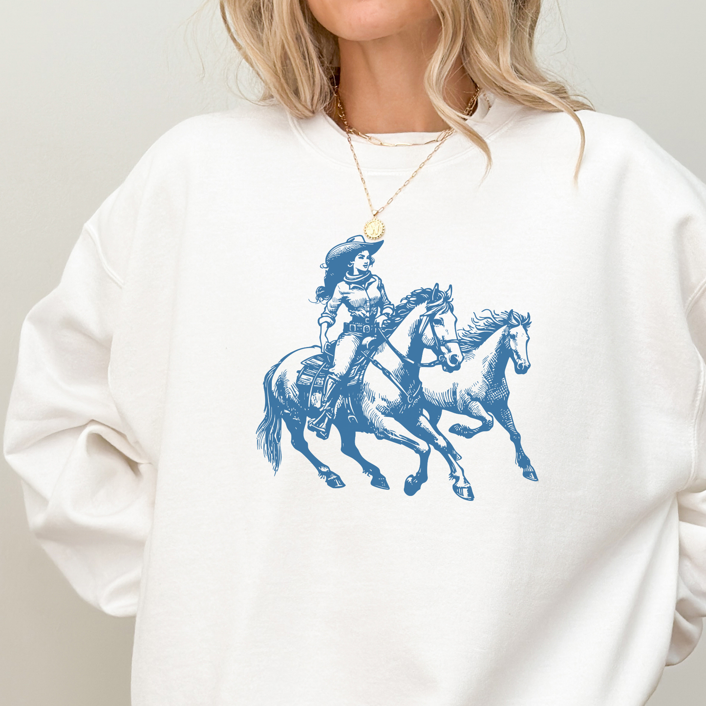 Cowgirl and Horses | Vintage Cowgirl | Sweatshirt