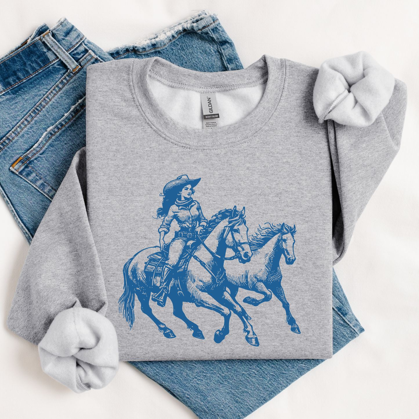 Cowgirl and Horses | Vintage Cowgirl | Sweatshirt