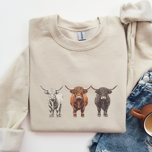 Highland Cows Sweatshirt | Famous Trios | Unisex