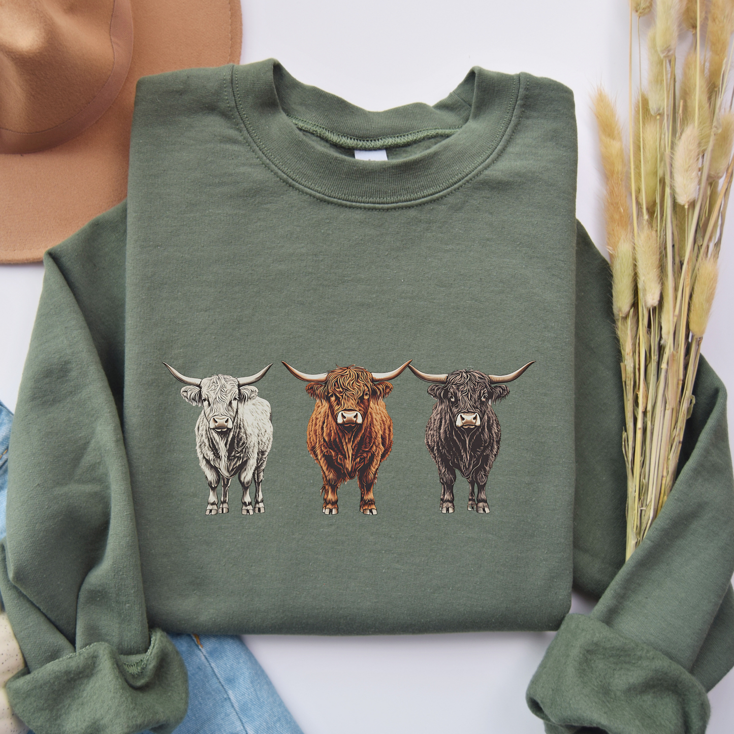 Highland Cows Sweatshirt | Famous Trios | Unisex