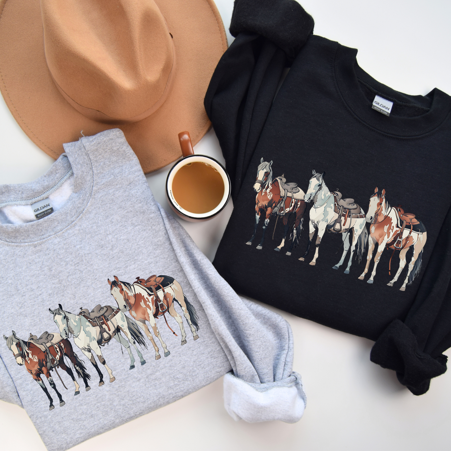 Western Horses Sweatshirt | Famous Trios | Unisex