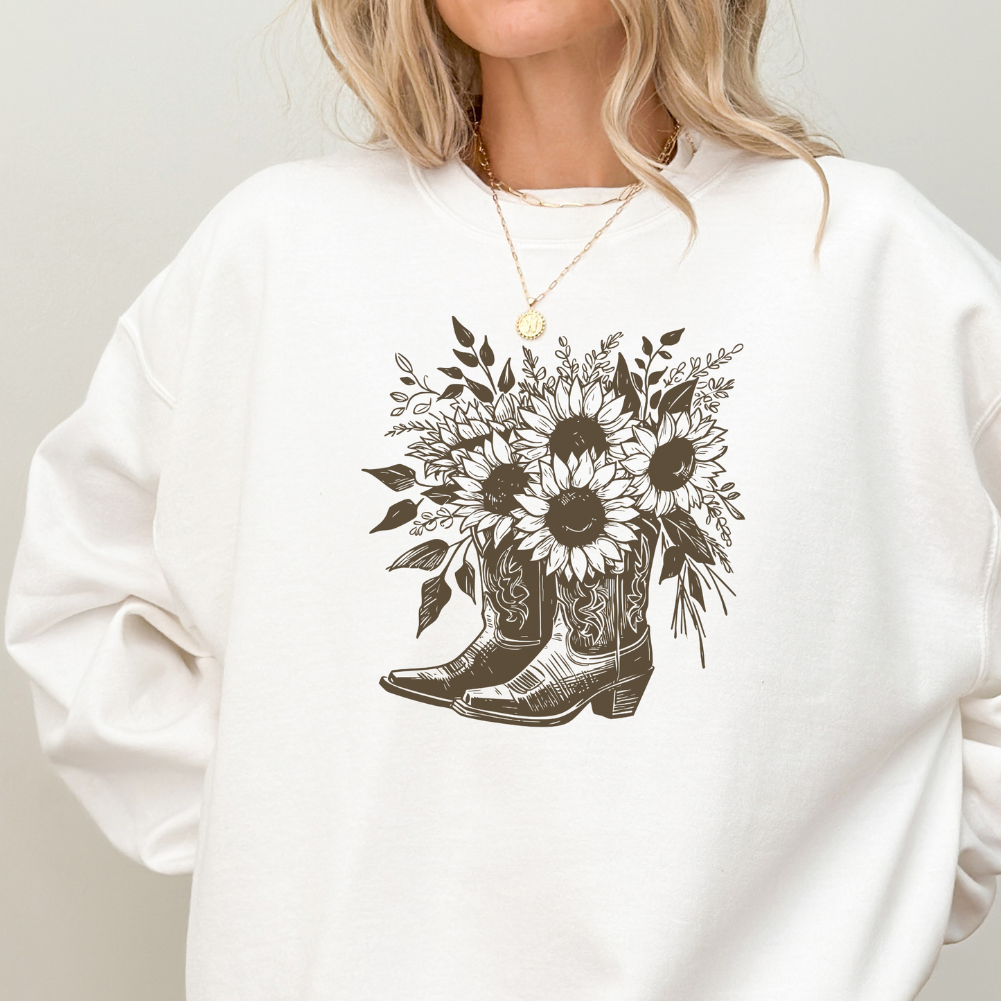 Sunflower Boots | Vintage Cowgirl | Sweatshirt