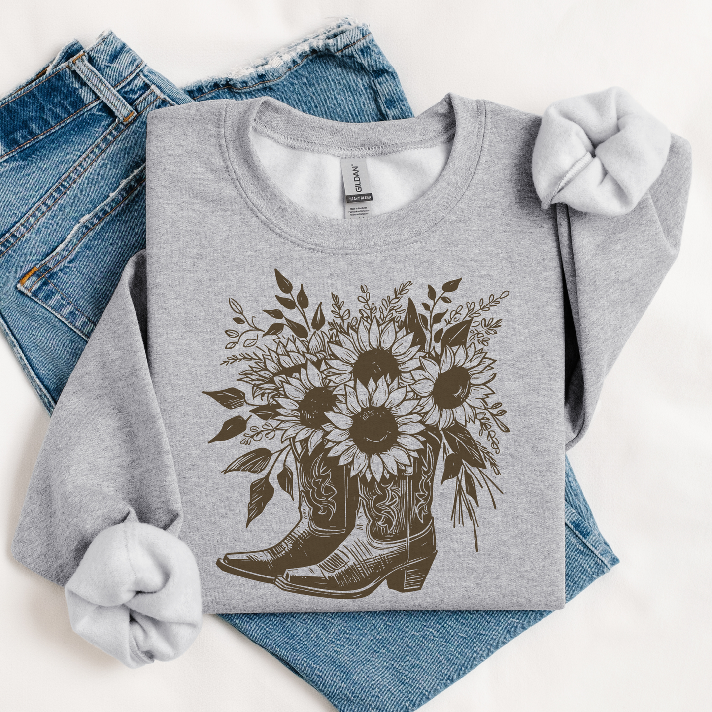 Sunflower Boots | Vintage Cowgirl | Sweatshirt
