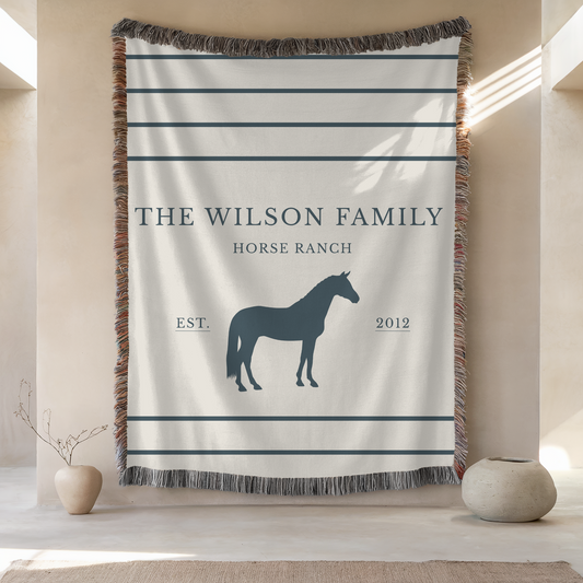 Personalized Woven Blanket | Light Horse