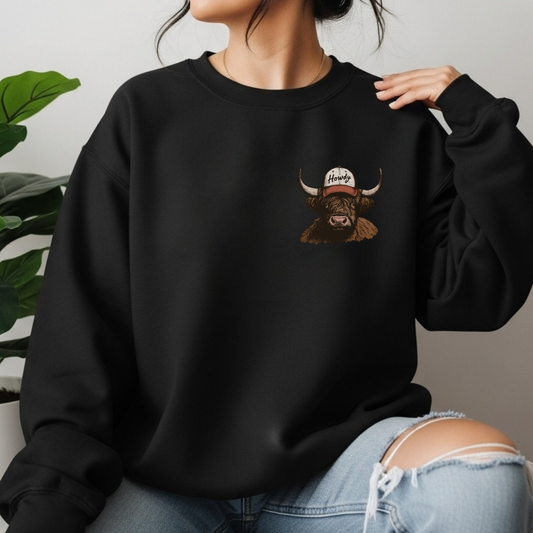 Howdy Cow | Vintage Cowgirl | Sweatshirt