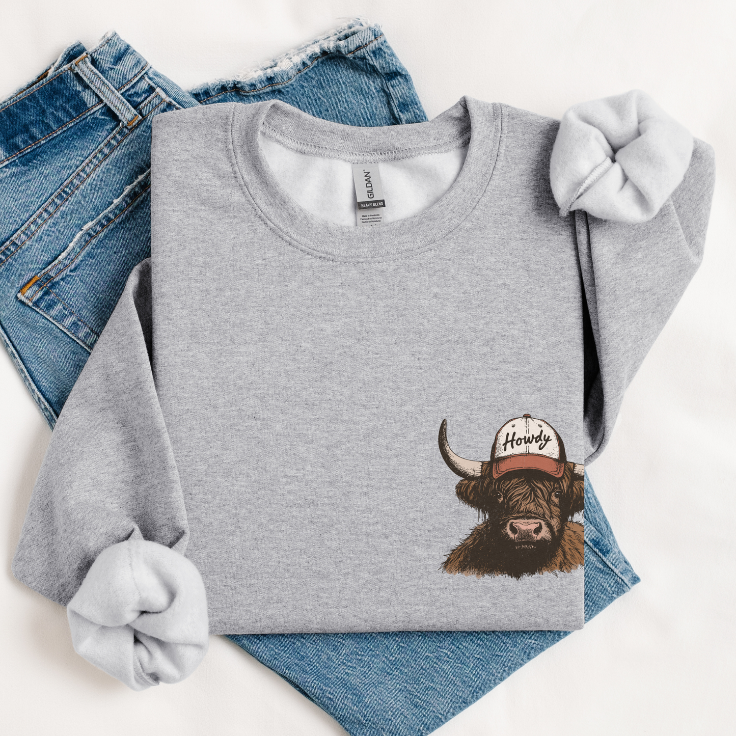 Howdy Cow | Vintage Cowgirl | Sweatshirt