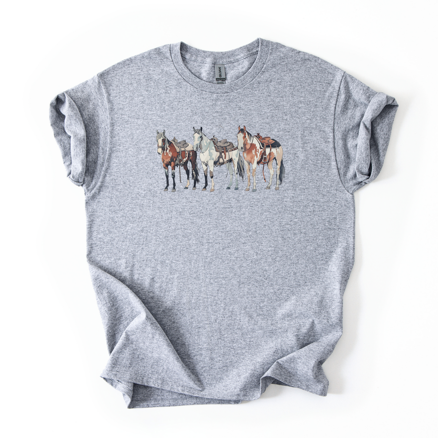 Western Horses T-shirt | Famous Trios | Unisex