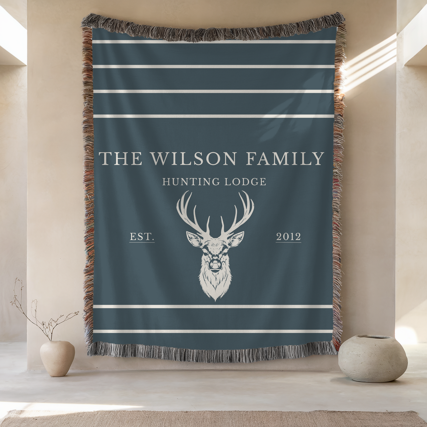Personalized Woven Blanket | Dark Deer
