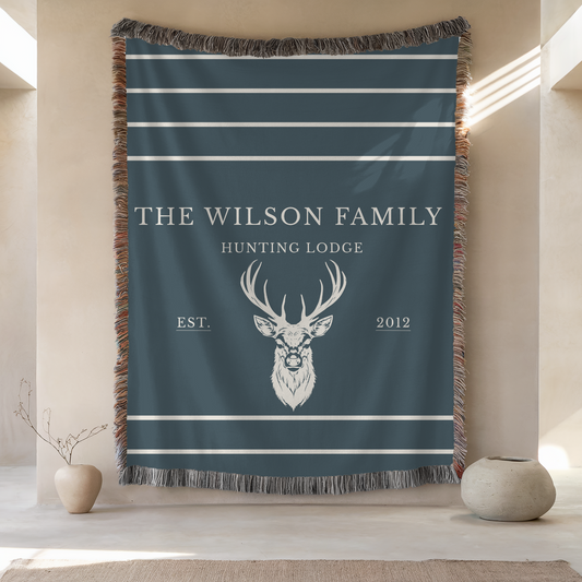 Personalized Woven Blanket | Dark Deer