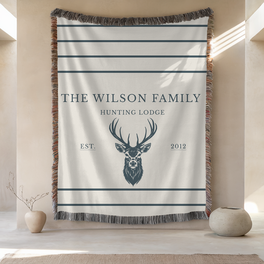 Personalized Woven Blanket | Light Deer
