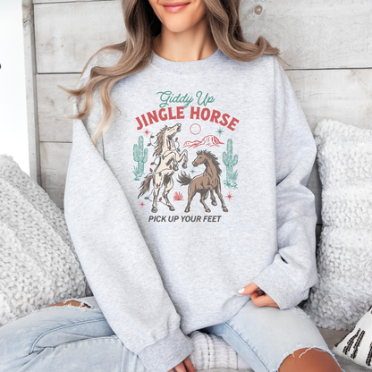 Giddy Up Jingle Horse | Christmas Cowgirl | Sweatshirt