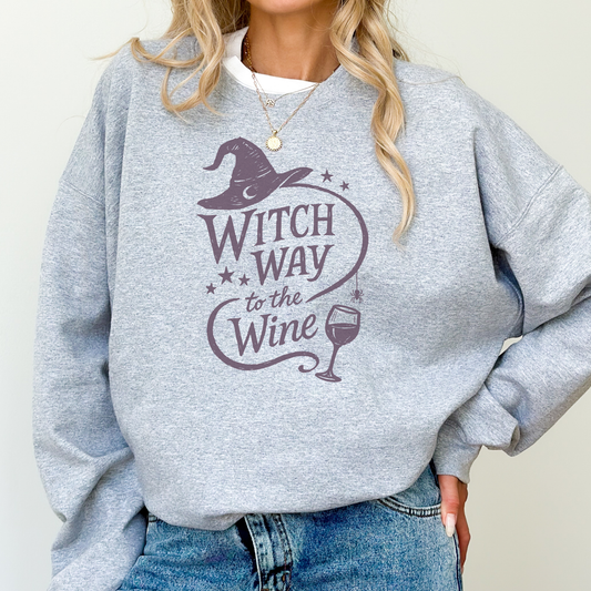 Witch way to the wine? | Halloween | Sweatshirt