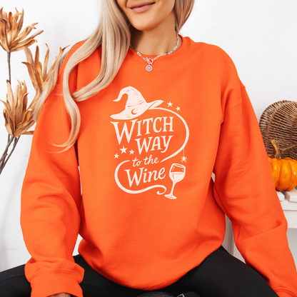 Witch way to the wine? | Halloween | Sweatshirt