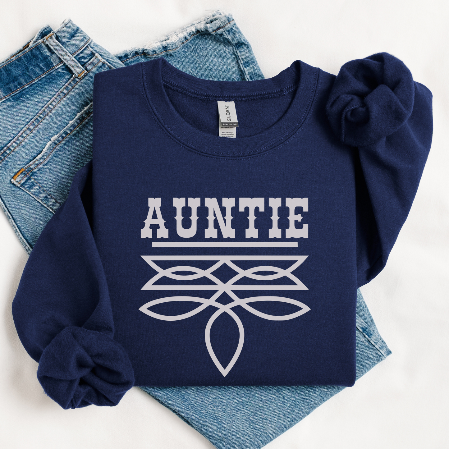Auntie Sweater | Boot Stitch Text | Sweatshirt