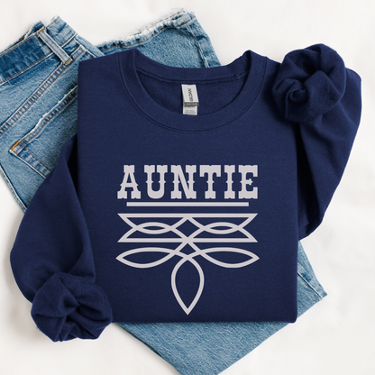 Auntie Sweater | Boot Stitch Text | Sweatshirt