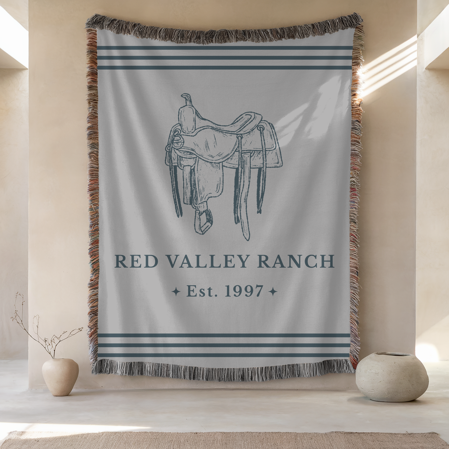 Custom Woven Blanket | Western Ranch | 50'' x 60''