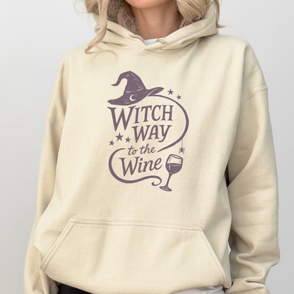 Witch way to the wine? | Halloween | Hoodie