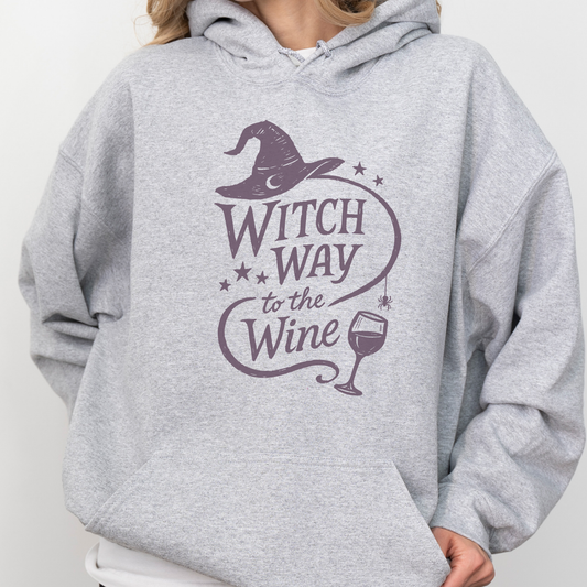 Witch way to the wine? | Halloween | Hoodie