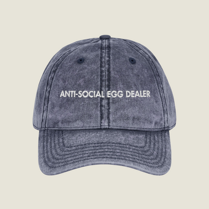 Vintage Embroidery Cap | Anti-Social Egg Dealer | Unisex