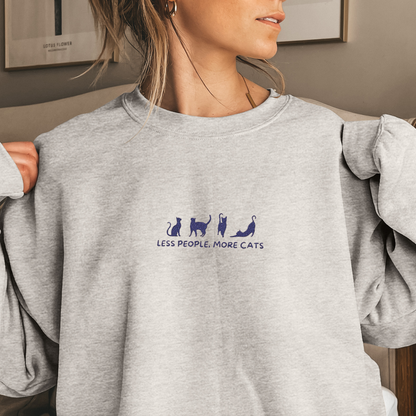 Less People, More Cats | Embroidered Sweatshirt | Unisex