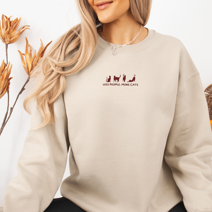 Less People, More Cats | Embroidered Sweatshirt | Unisex