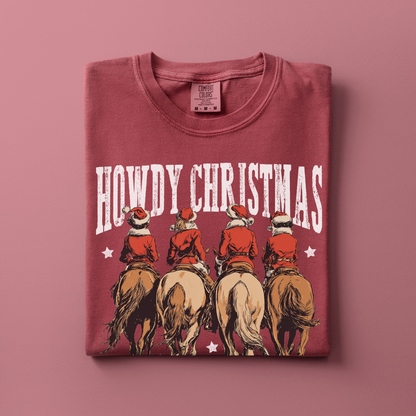 Howdy Christmas | Christmas Cowgirl | T-shirt