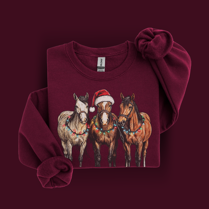 Christmas Horses | Christmas Cowgirl | Sweatshirt