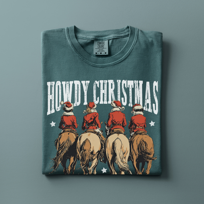 Howdy Christmas | Christmas Cowgirl | T-shirt
