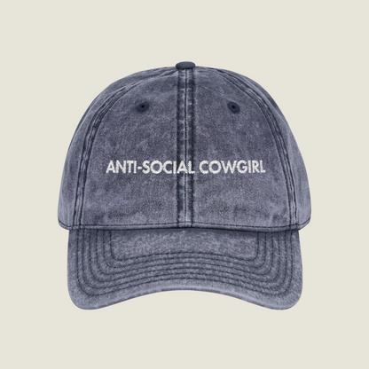 Vintage Embroidery Cap | Anti-Social Cowgirl | Unisex