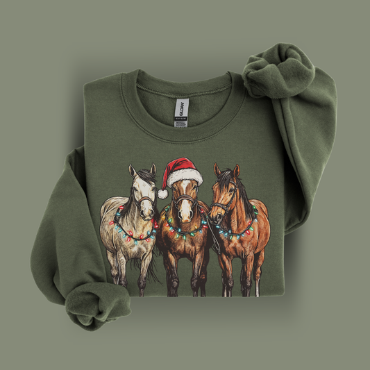 Christmas Horses | Christmas Cowgirl | Sweatshirt