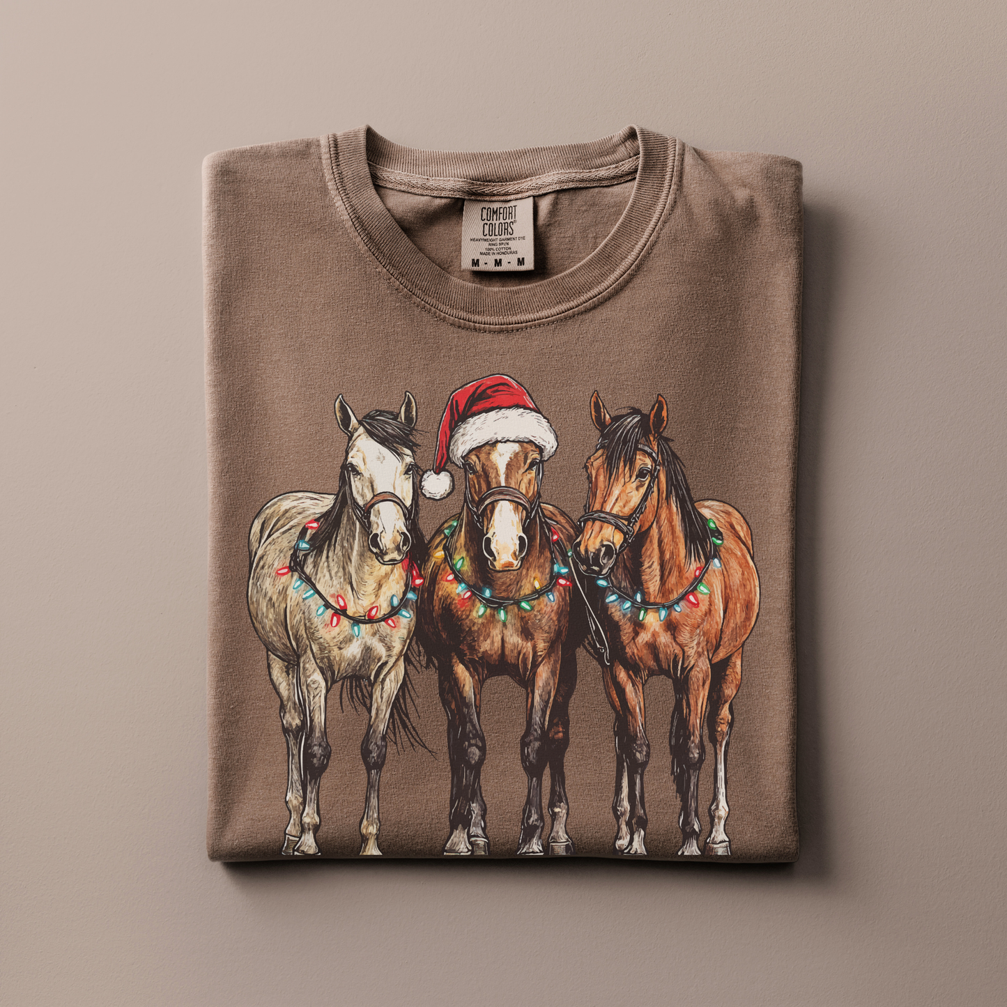 Christmas Horses | Christmas Cowgirl | T-shirt