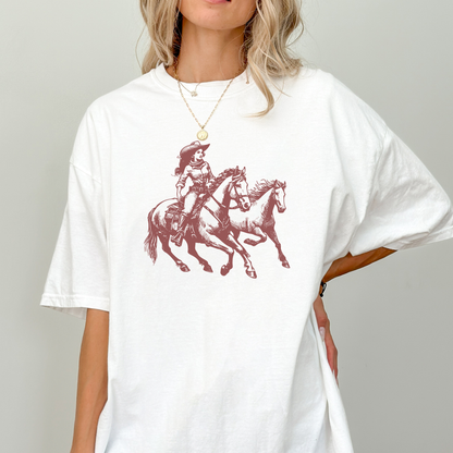 Cowgirl & Horses Tee | Vintage Cowgirl | T-shirt